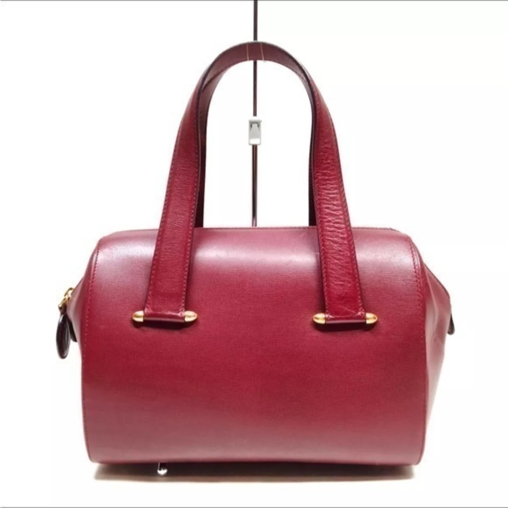 Cartier Bordeaux Must Line Mini Boston Leather Bag